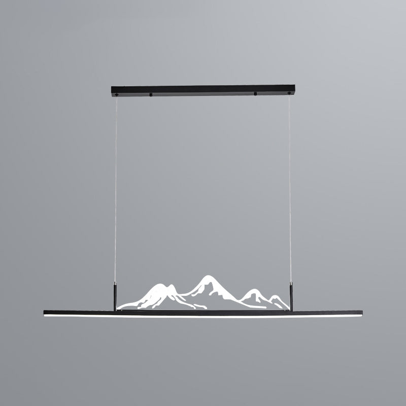 Éclairage de pendentif moderne pour îlot de cuisine îlot linéaire pendentif léger métal 1 lumière