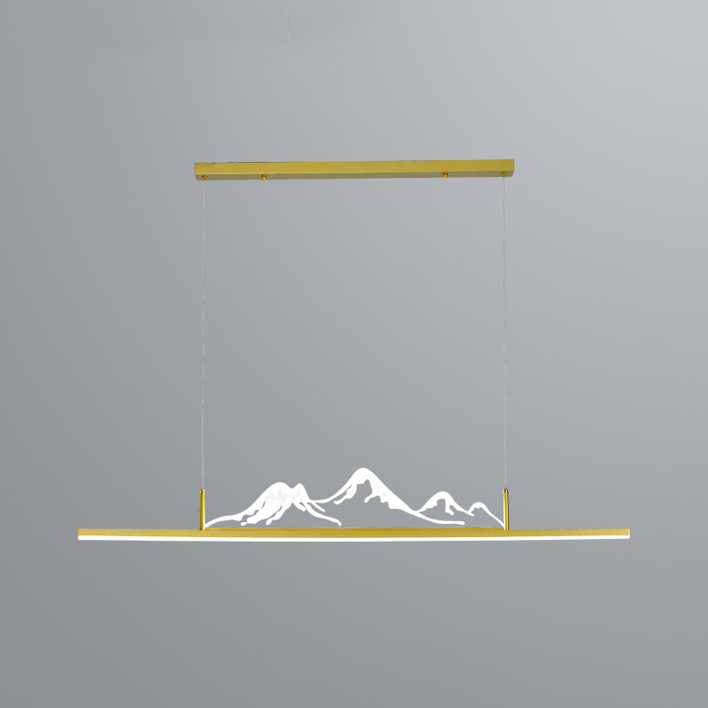 Éclairage de pendentif moderne pour îlot de cuisine îlot linéaire pendentif léger métal 1 lumière
