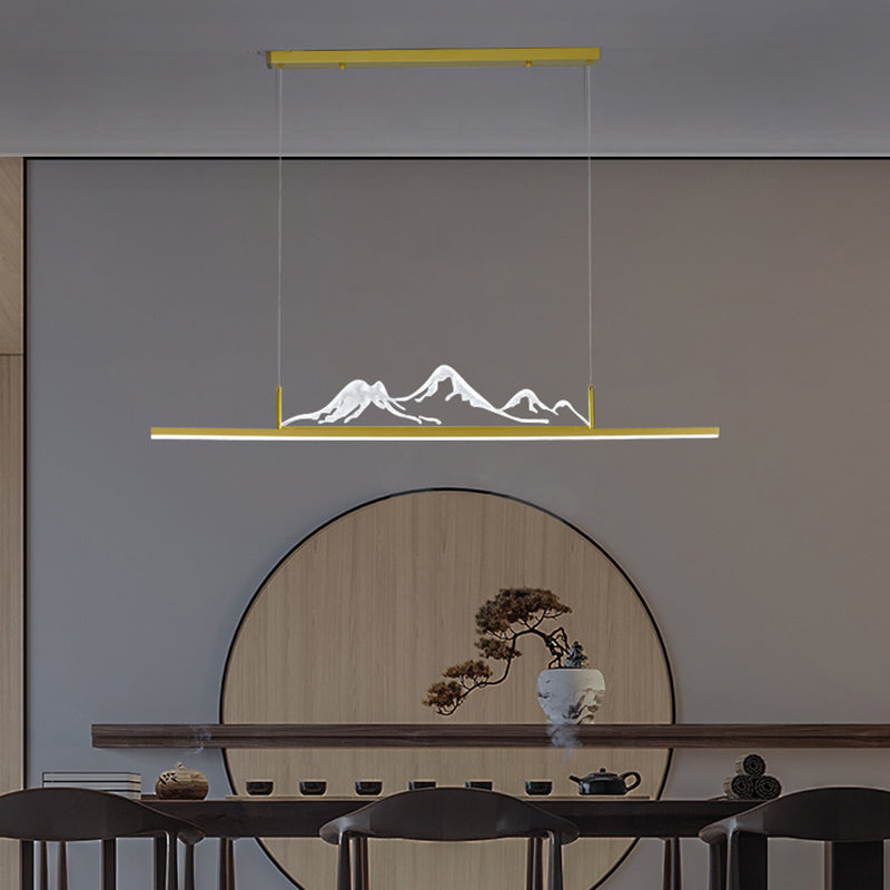 Moderne Anhängerbeleuchtung für Kücheninsel Linearinsel Anhänger Leuchtmetall 1 Licht