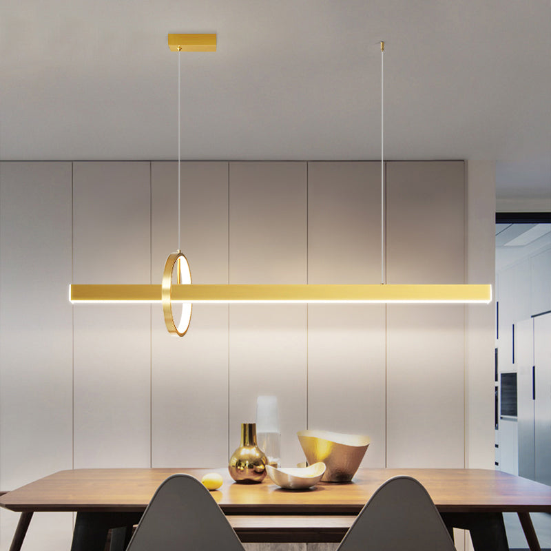 Lineare Form Island Lichter zeitgenössischer Stil Metal 2 Light Island Lighting