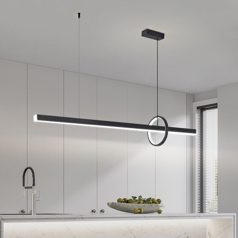 Lineare Form Island Lichter zeitgenössischer Stil Metal 2 Light Island Lighting