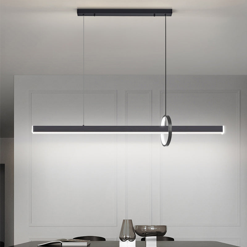 Lineare Form Island Lichter zeitgenössischer Stil Metal 2 Light Island Lighting