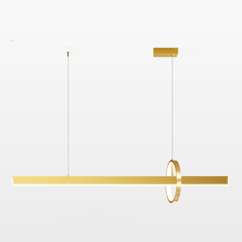 Lineare Form Island Lichter zeitgenössischer Stil Metal 2 Light Island Lighting