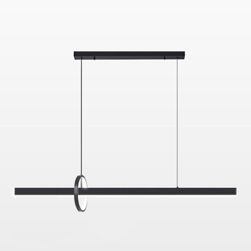 Lineare Form Island Lichter zeitgenössischer Stil Metal 2 Light Island Lighting