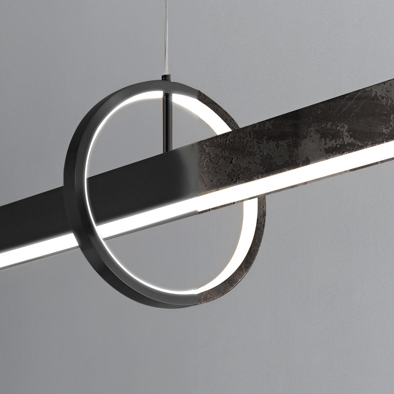 Lineare Form Island Lichter zeitgenössischer Stil Metal 2 Light Island Lighting