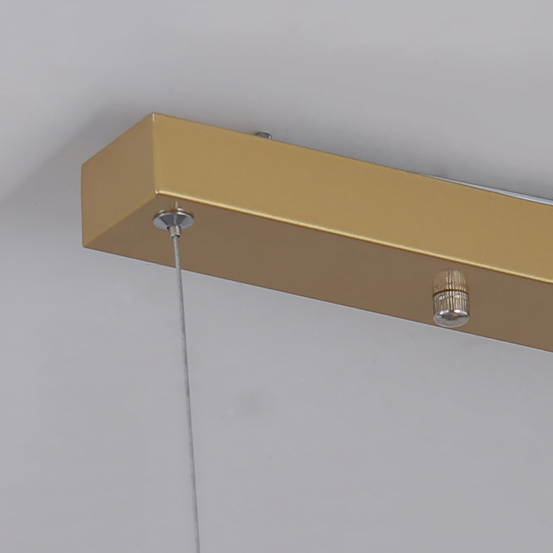 Moderner Stil linearer Form Island Leuchten Metall Zwei Lichtheizenbeleuchtung