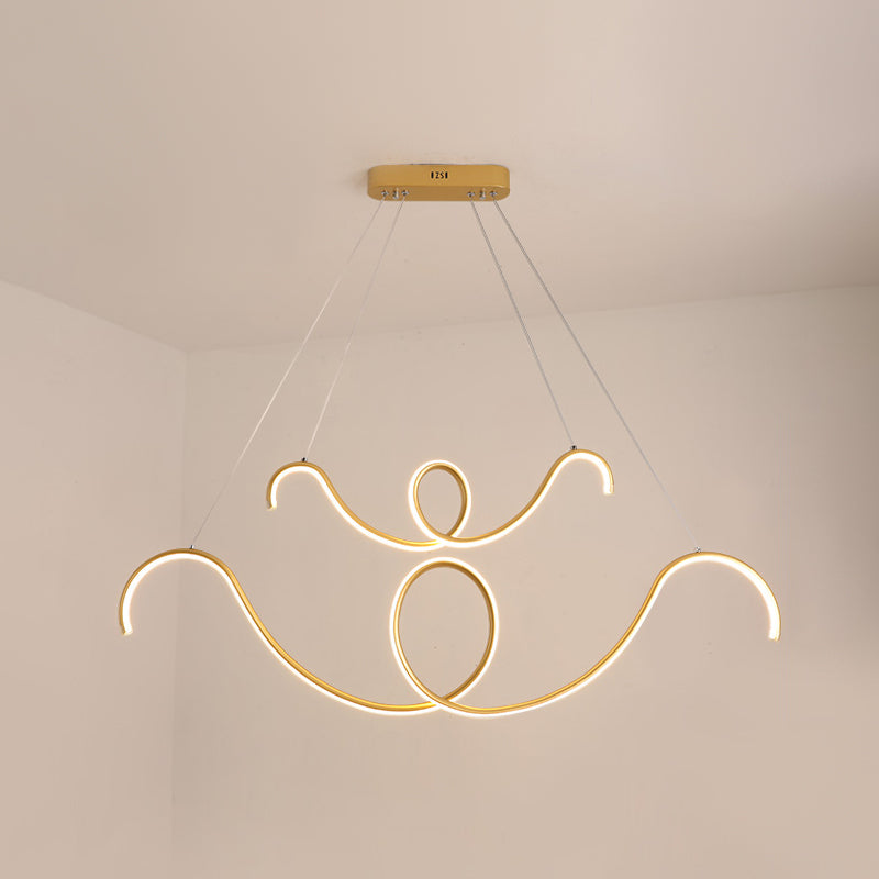 Moderner Stil Linearer Form Island Lichter Metal Island Beleuchtung für Esszimmer