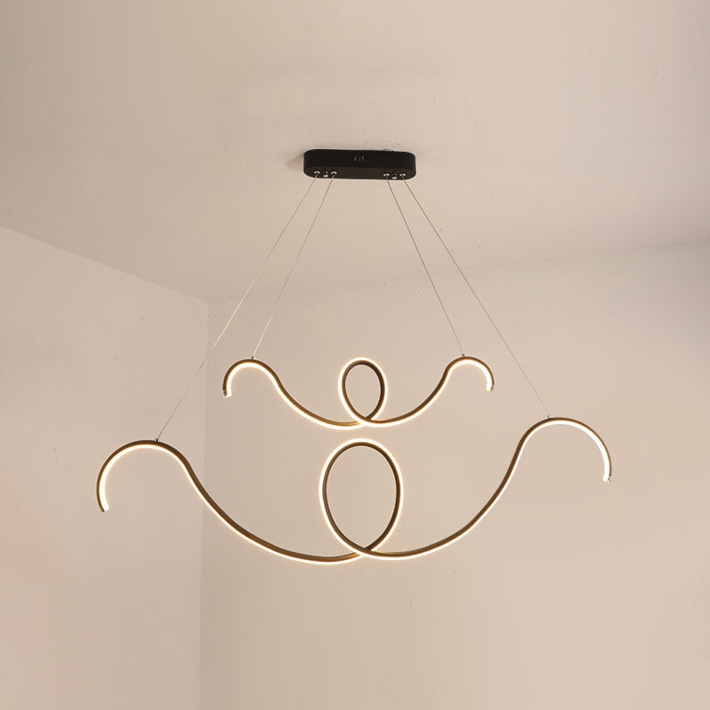 Moderner Stil Linearer Form Island Lichter Metal Island Beleuchtung für Esszimmer