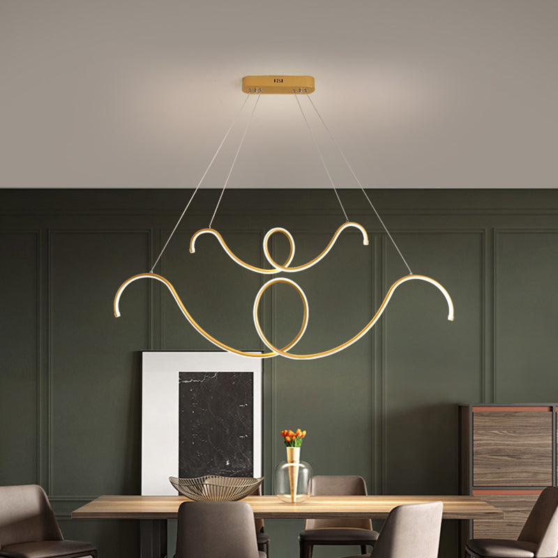 Moderner Stil Linearer Form Island Lichter Metal Island Beleuchtung für Esszimmer