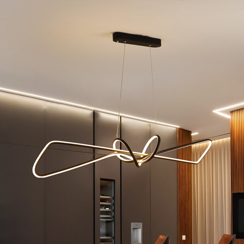 Moderner Stil Linearer Form Island Lichter Metal Island Beleuchtung für Esszimmer