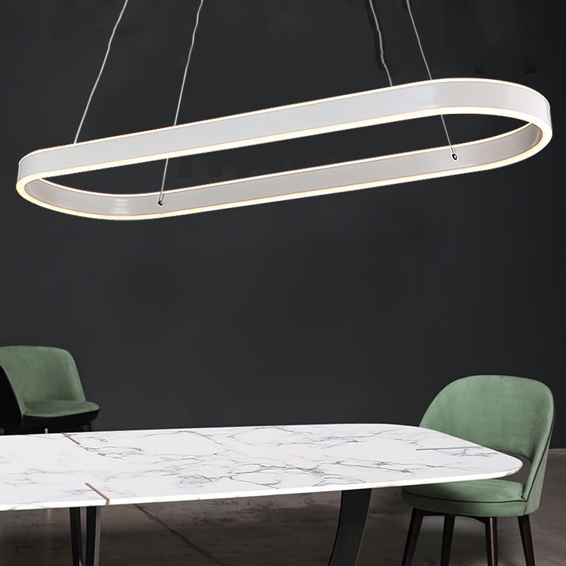 Modern Style Linear Shape Island Lighting Ideas Metal 2 Light Island Pendants in White