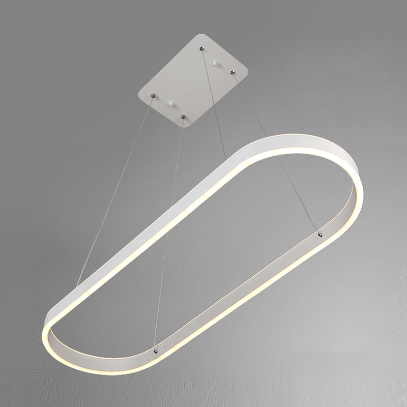 Moderner Stil Linearer Form Island Beleuchtung Ideen Metal 2 Light Island Anhänger in Weiß