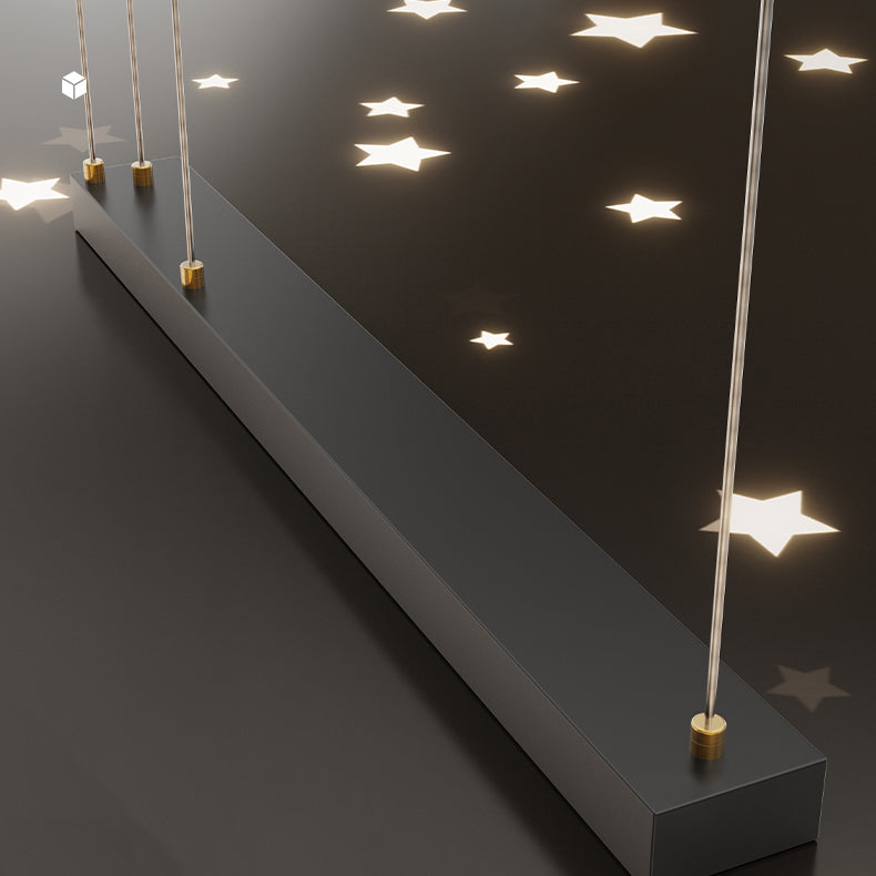 Zeitgenössischer Stil Geometry Island Lighting Metal 5 Light Island Leuchten in Schwarz