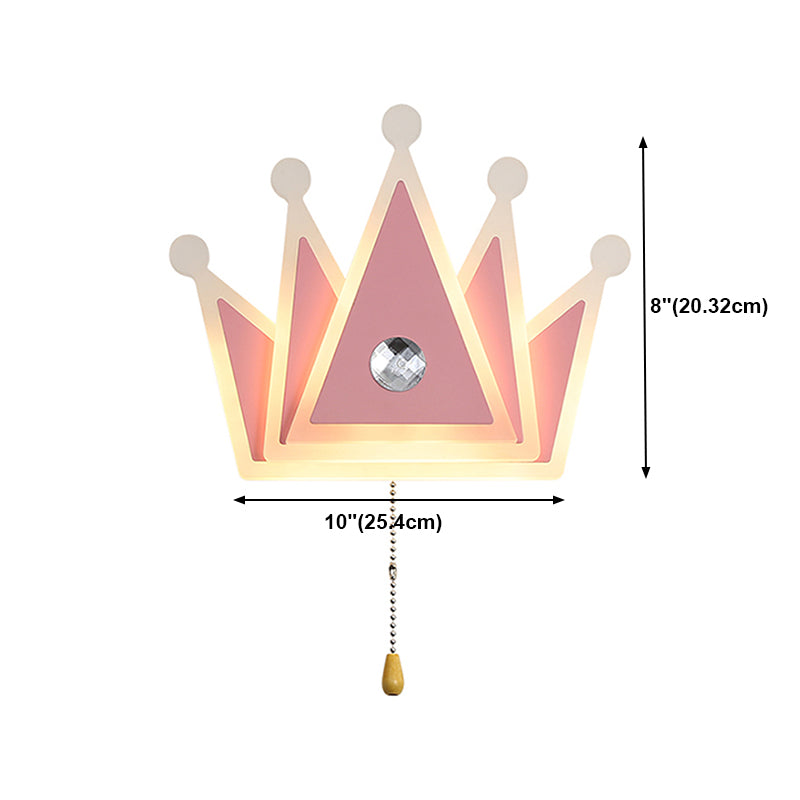 Modern Style Crown Shaped Sconce Light Fixtures Metal 1 Light Wall Mounted Lighting