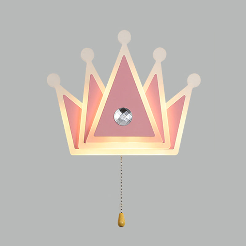 Lampade di applique a forma di corona moderna a forma di corona in metallo 1 illuminazione montata a parete