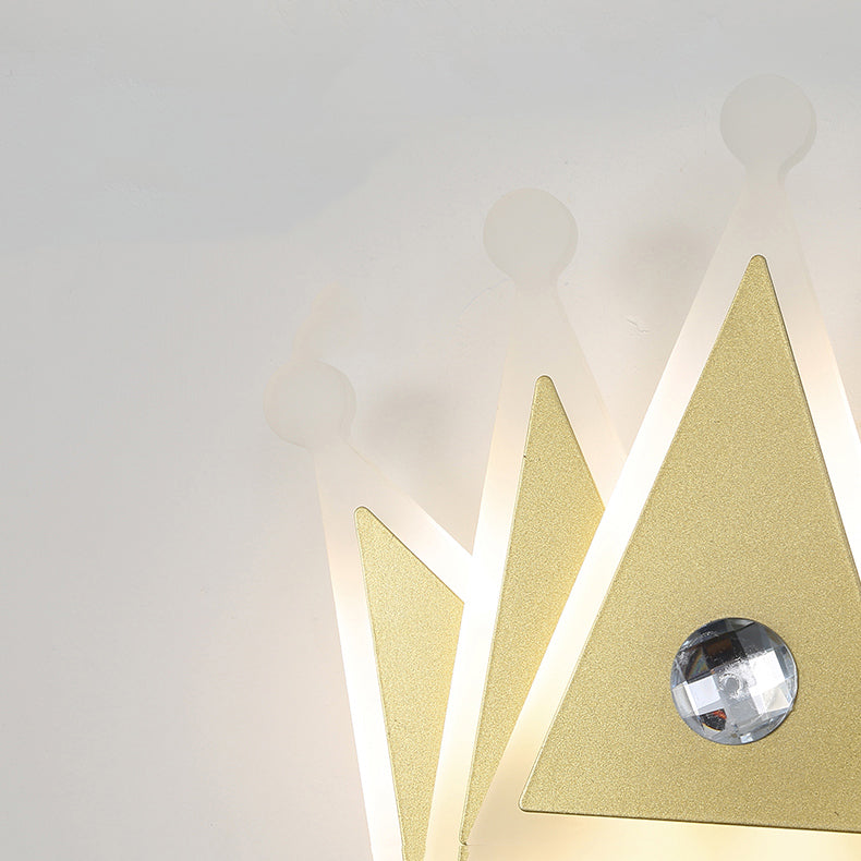 Modern Style Crown Shaped Sconce Light Fixtures Metal 1 Light Wall Mounted Lighting