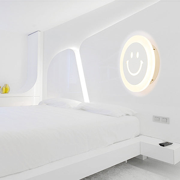 Lampade di applique rotonde in stile moderno in metallo 1 illuminazione montata a parete