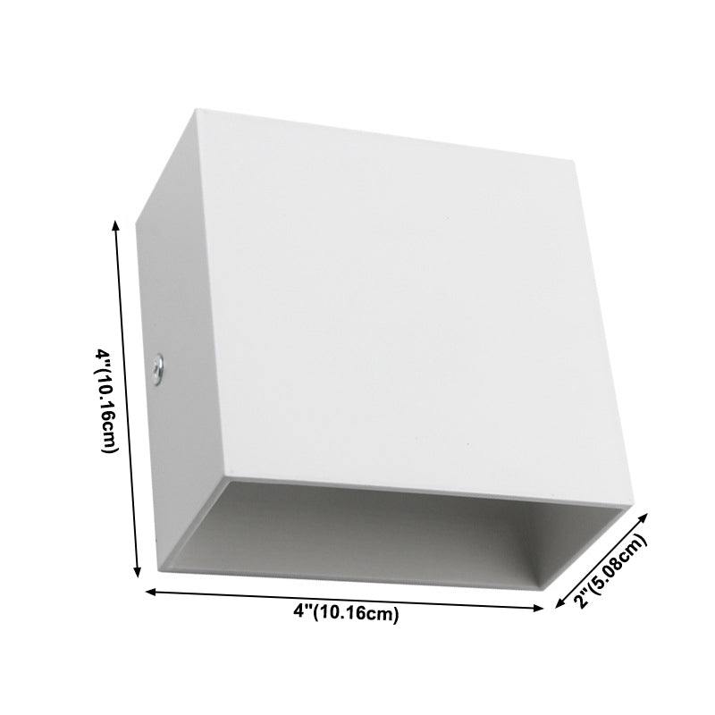 Contemporary Aluminum Wall Light Cube 4" Wide Wall Washer for Living Room