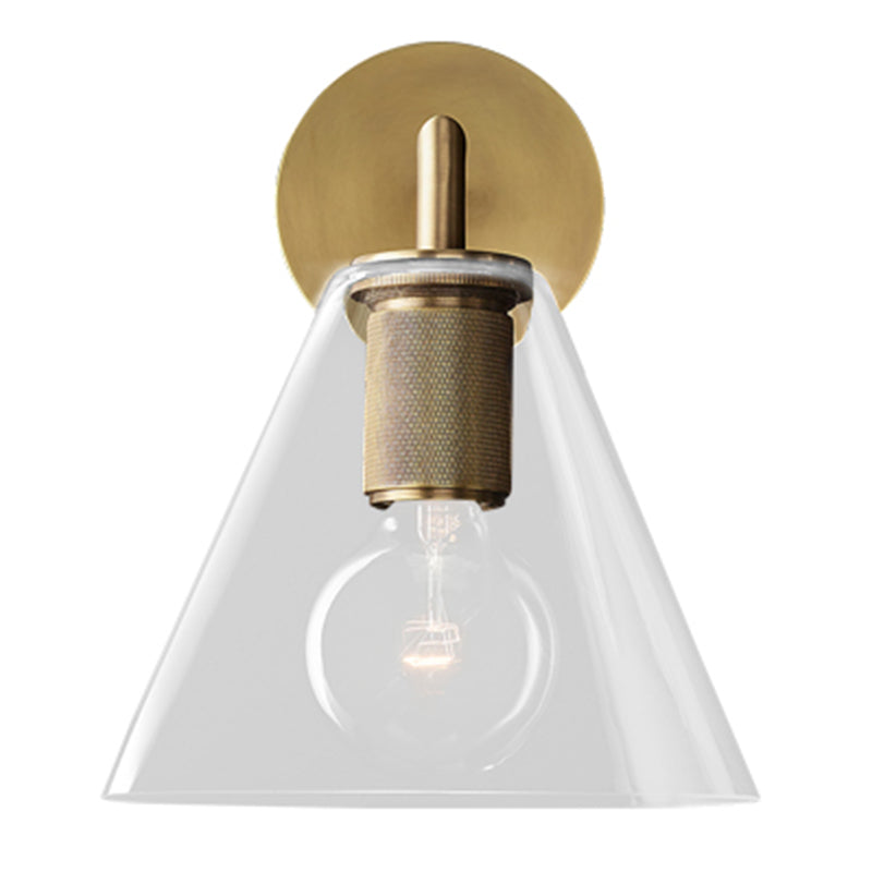 Nordischer Stil Metall Wandleuchte Kegelform Wandleuchten mit klarem Glas für Schlafzimmer