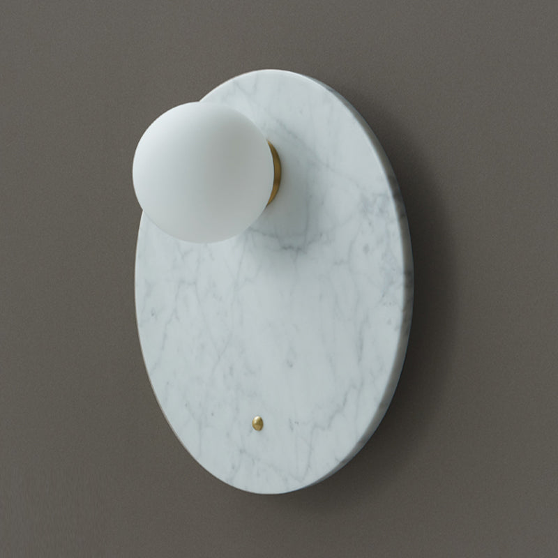 Nordic Style Marble Wall Light Geometric 1 Light Wall Sconce with Glass for Bedroom