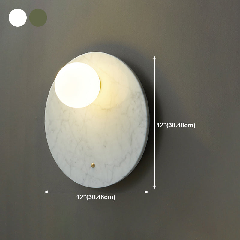 Nordic Style Marble Wall Light Geometric 1 Light Wall Sconce with Glass for Bedroom