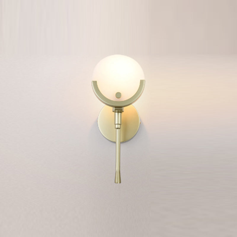 Nordic Metal Wall Light Round Shape 5" Wide Wall Sconce with Mica for Living Room