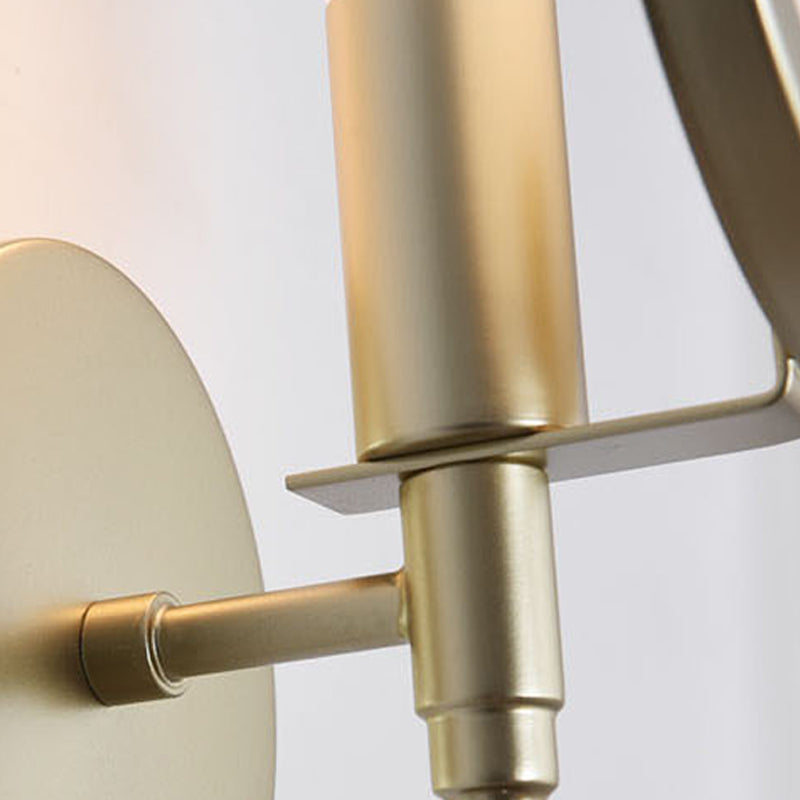 Nordic Metal Wall Light Round Shape 5" Wide Wall Sconce with Mica for Living Room