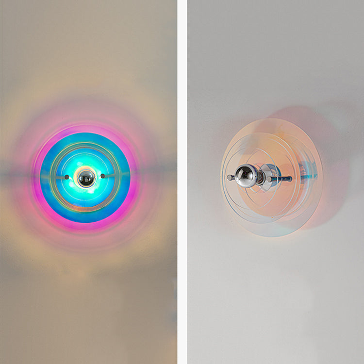 Multi-Layer Wall Sconce Lamp Nordic Acrylic 1-Light Bedroom Wall Light Fixture