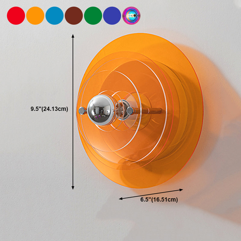 Multi-Layer Wall Sconce Lamp Nordic Acrylic 1-Light Bedroom Wall Light Fixture