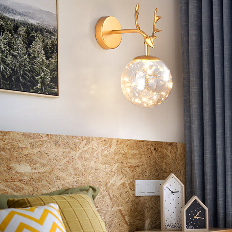 Glaskugelform Wand Licht moderne 1-Licht-Wandmontageleuchte