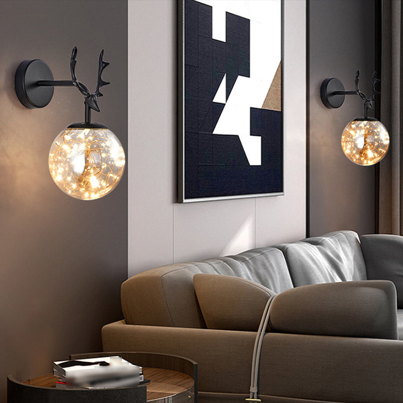Glaskugelform Wand Licht moderne 1-Licht-Wandmontageleuchte