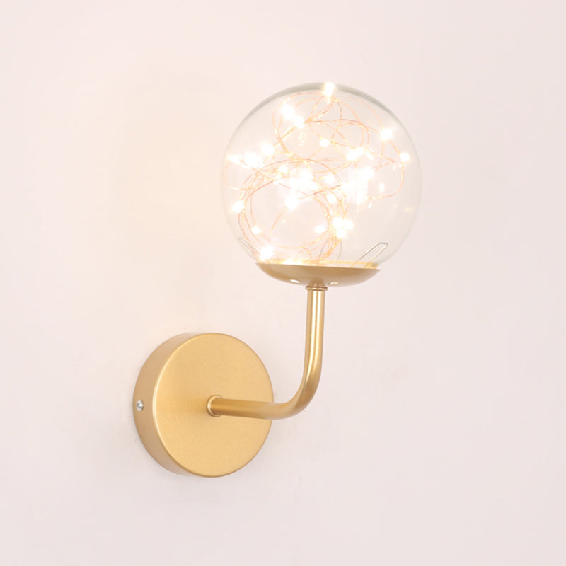 Glaskugelform Wand Licht moderne 1-Licht-Wandmontageleuchte