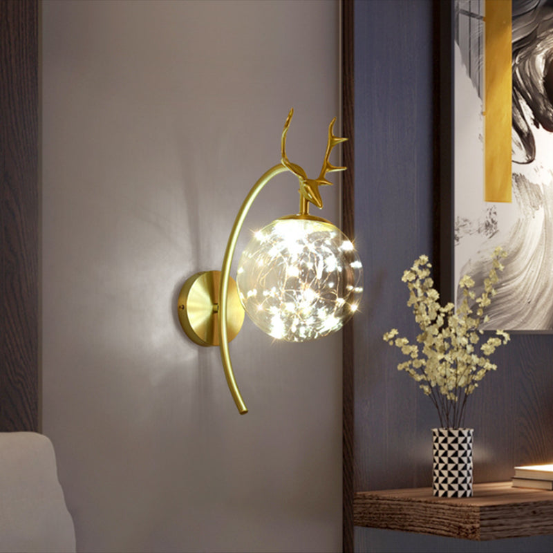 Glaskugelform Wand Licht moderne 1-Licht-Wandmontageleuchte
