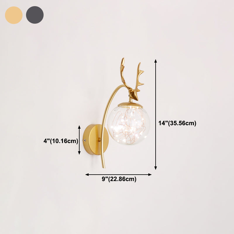 Glaskugelform Wand Licht moderne 1-Licht-Wandmontageleuchte