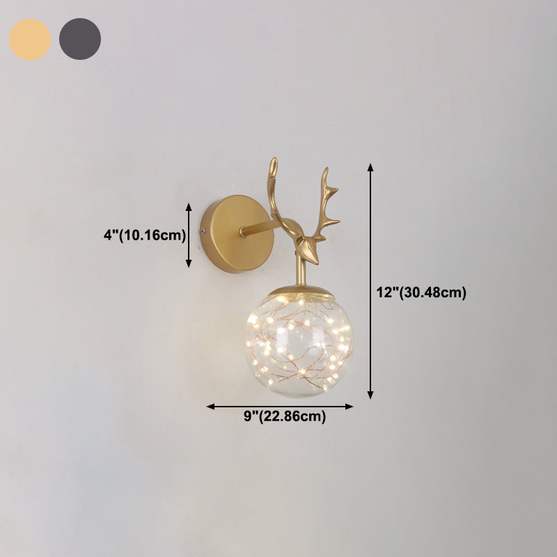 Glaskugelform Wand Licht moderne 1-Licht-Wandmontageleuchte
