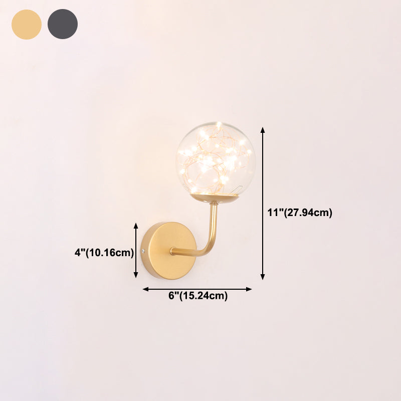 Glaskugelform Wand Licht moderne 1-Licht-Wandmontageleuchte