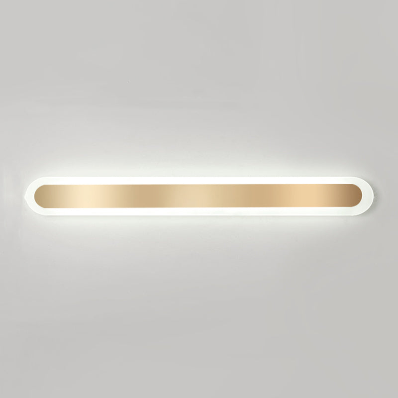 Linear Shape Metal Wall Light Modern Style 1-Light Wall Mounted Light Fixture in Gold