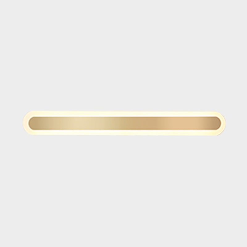 Linear Shape Metal Wall Light Modern Style 1-Light Wall Mounted Light Fixture in Gold