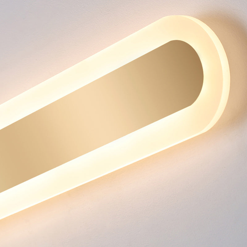 Linear Shape Metal Wall Light Modern Style 1-Light Wall Mounted Light Fixture in Gold