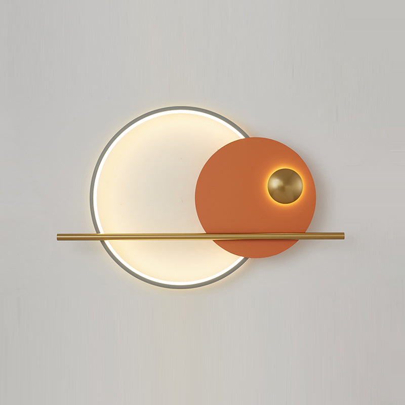Estilo moderno de forma redonda de pared de pared de metal de montura de pared de 1 luces