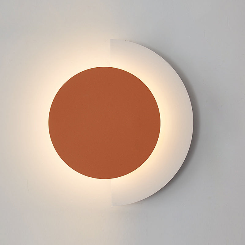 Modern Style Round Shape Wall Light Metal 1-Light Wall Mount Light