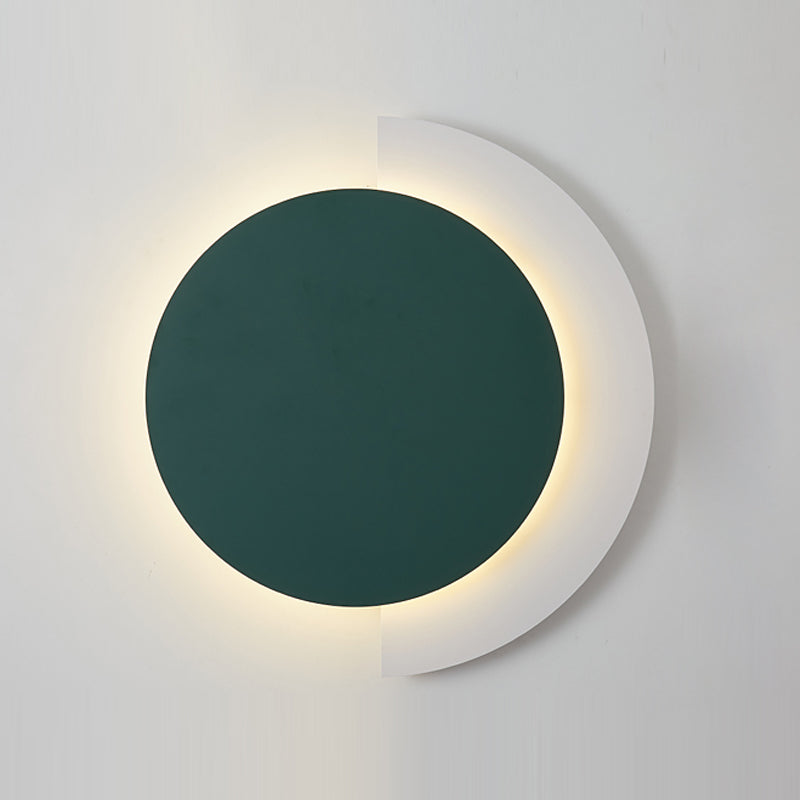 Modern Style Round Shape Wall Light Metal 1-Light Wall Mount Light