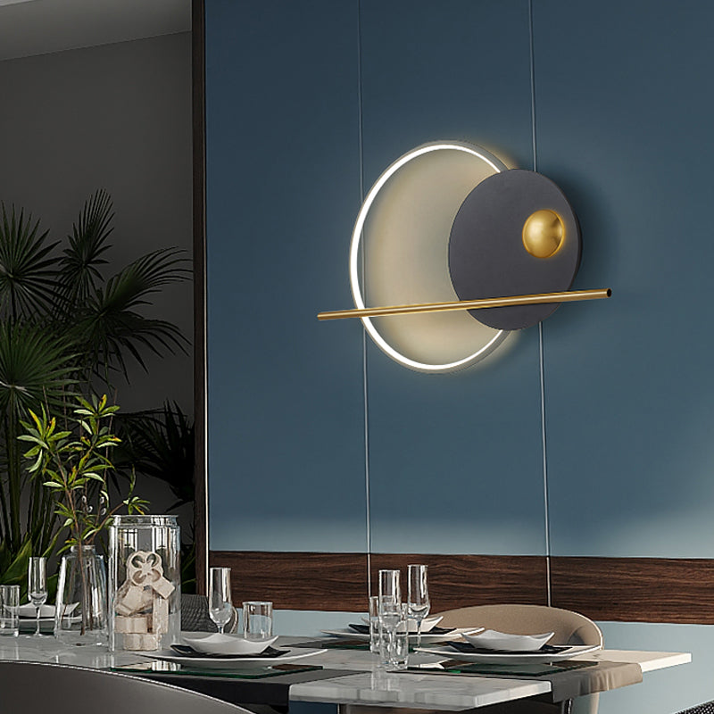 Estilo moderno de forma redonda de pared de pared de metal de montura de pared de 1 luces