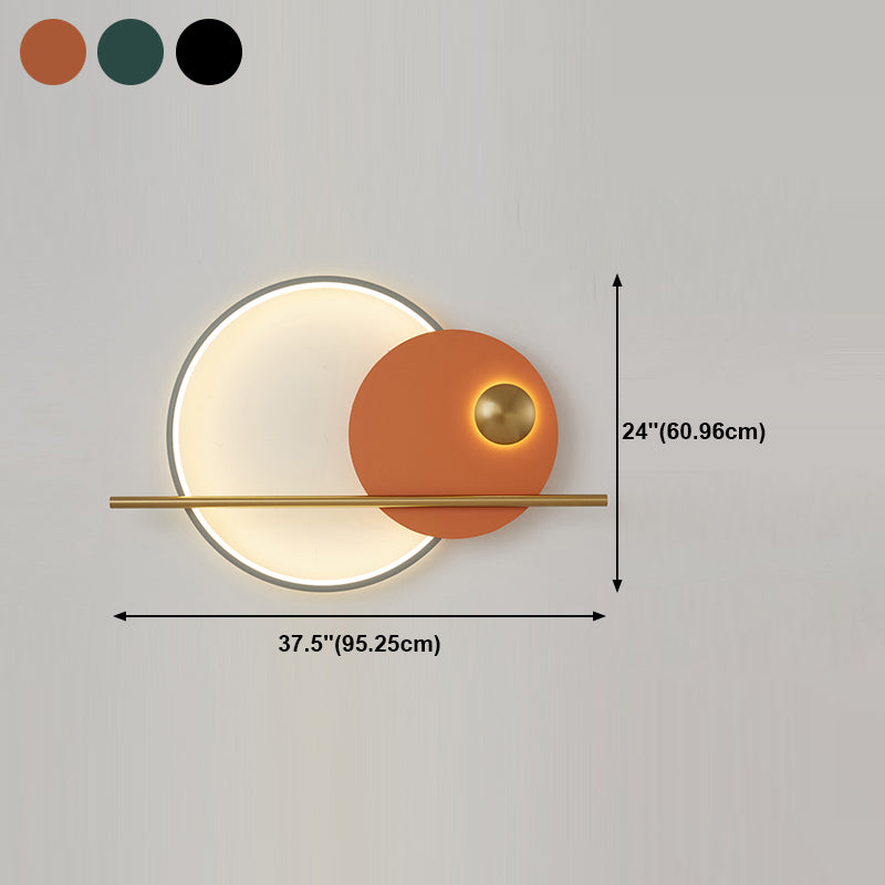 Estilo moderno de forma redonda de pared de pared de metal de montura de pared de 1 luces