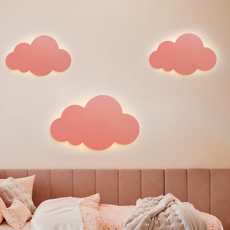 Accogliente a parete in metallo a forma di nuvola in stile per bambini a 1 luci a parete lampada montata