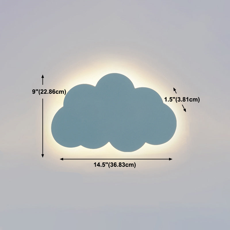 Accogliente a parete in metallo a forma di nuvola in stile per bambini a 1 luci a parete lampada montata