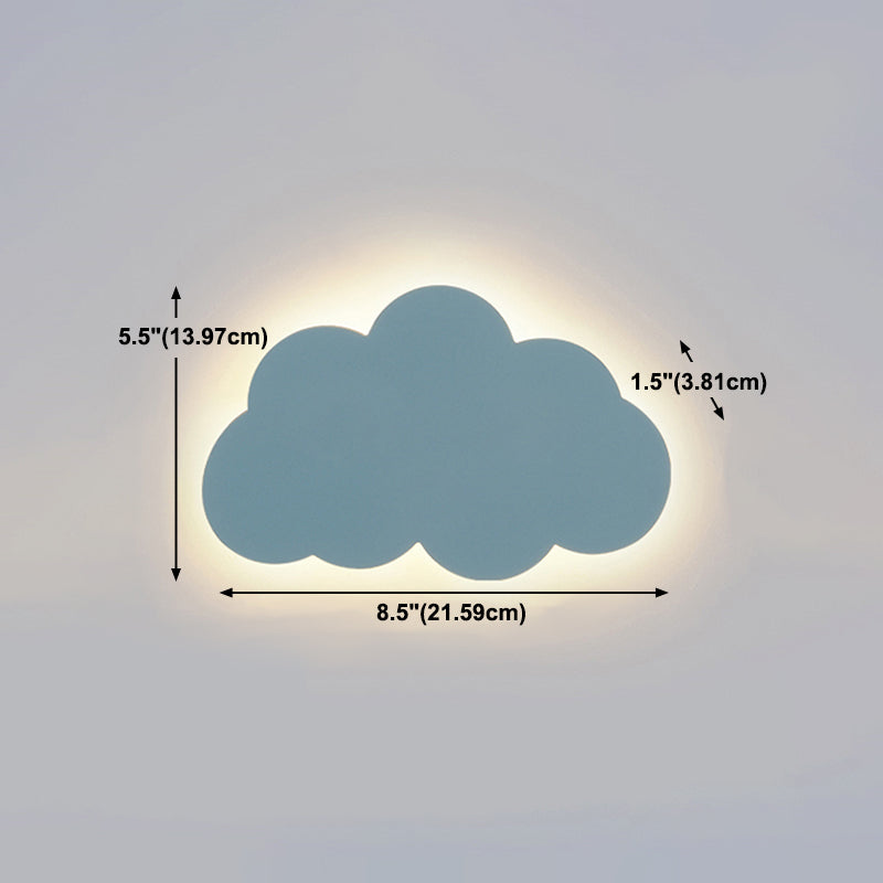 Accogliente a parete in metallo a forma di nuvola in stile per bambini a 1 luci a parete lampada montata