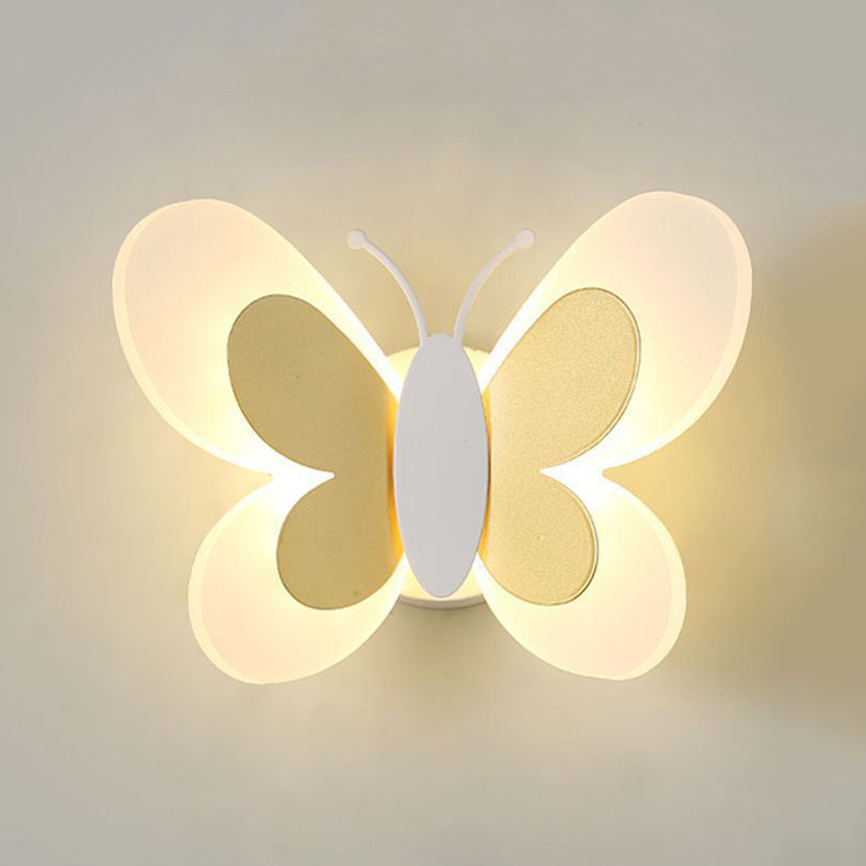 1-Light Butterfly Wall Sconce Modern Style Metal Wall Lighting for Living Room