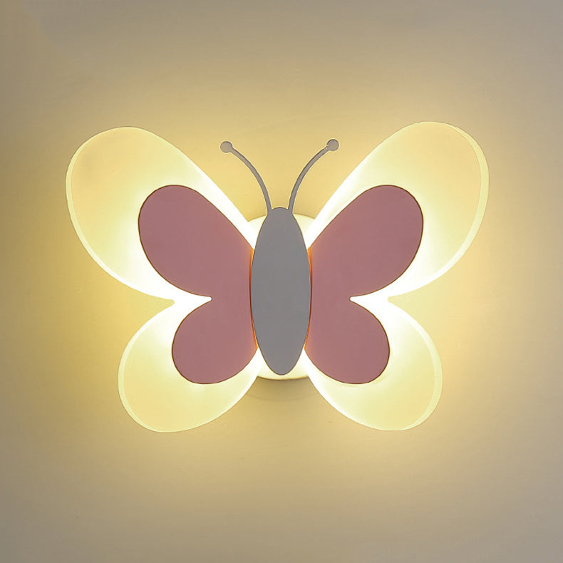 1-Light Butterfly Wall Sconce Modern Style Metal Wall Lighting for Living Room