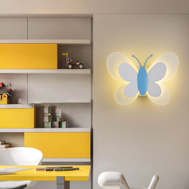 1-Light Butterfly Wall Sconce Modern Style Metal Wall Lighting for Living Room